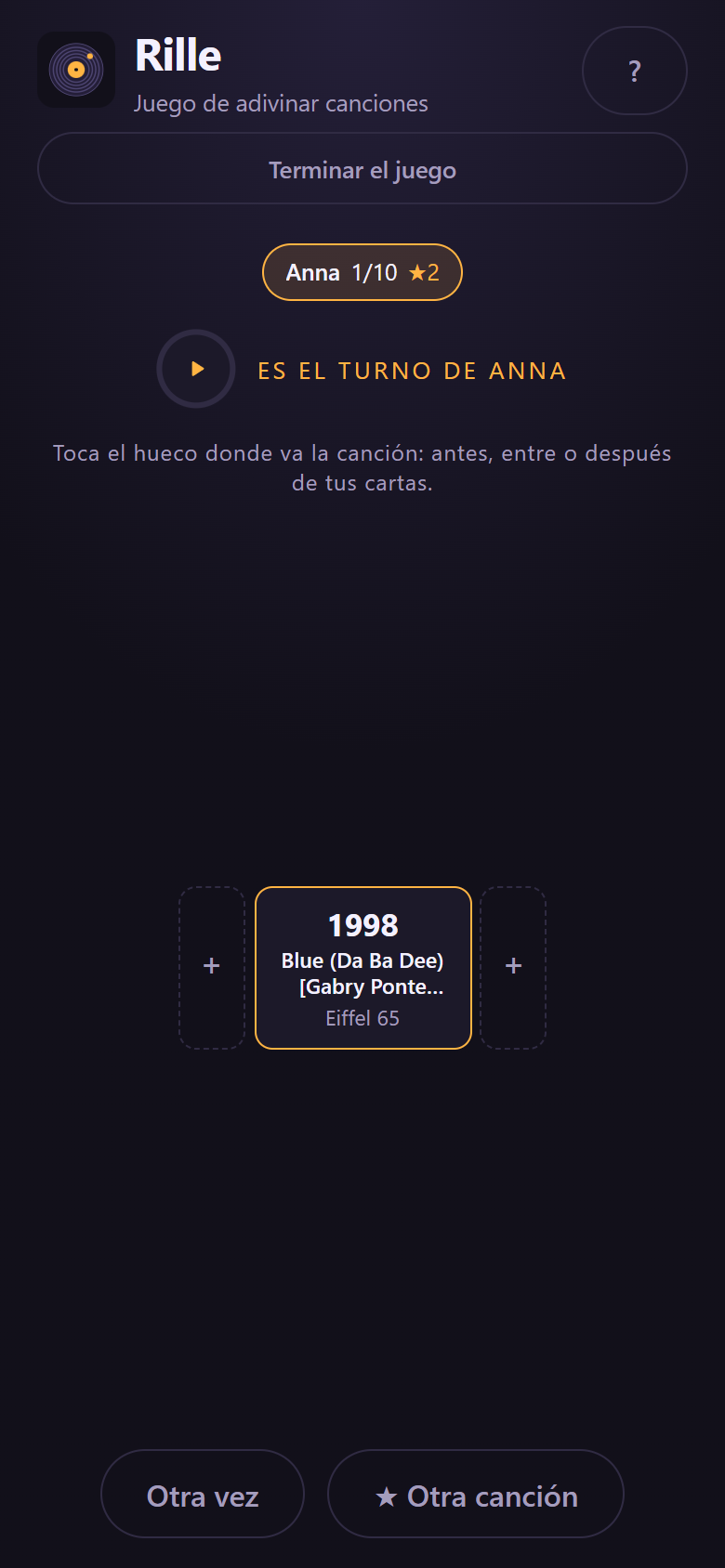 Una partida en solitario: una línea del tiempo sin rivales y sin barra de puntuación